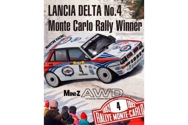 MINI-Z AWD LANCIA DELTA No.4 1992 Monte Carlo Rally Winner 32655MC