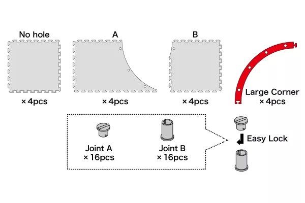 Mini-Z Carpet Track 50 Large Corner (12pcs) 87213