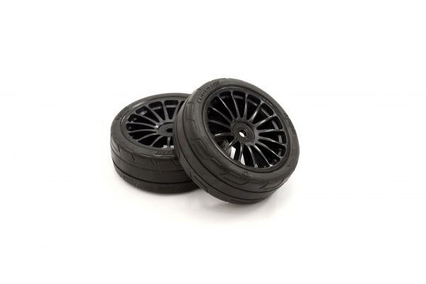 Premounted Tire FZ02(15-Spoke BK/M/2pcs) FATH702BKM