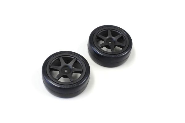 Drift Tire(6-Spoke/Black/24mm/2pcs) FAT307BK