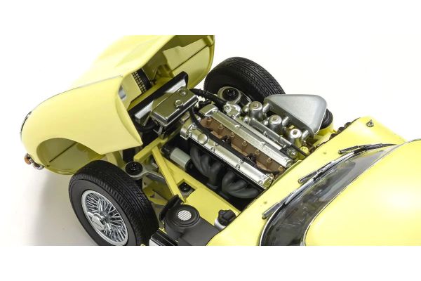 Kyosho 1/18 Jaguar E-Type Pale Primrose KS08954LY – Modellino Auto Giallo Chiaro Nuovo