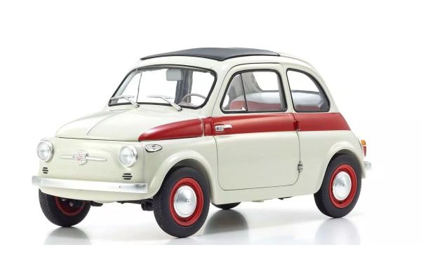 KYOSHO ORIGINAL 1/18scale Fiat NUOVA 500 Sport Light Gray/Red line 08966SLG