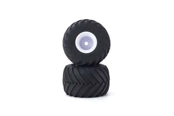 Monster Tire with Wheel(White/V-Shaped/2pcs) MATH001W