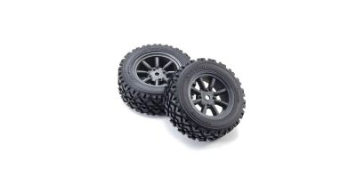 Glued Vintage Rally Tire FZ02-R(M) (8-Spoke Watanabe Wheel/Black Metallic/2pcs) FATH709BKM