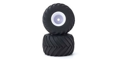 Monster Tire with Wheel(White/V-Shaped/2pcs) MATH001W