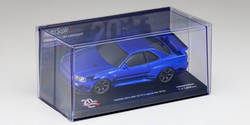 MINI-Z 20th Anniversary Auto scale collection for MINI-Z AWD MA-020 series MINI-Z AWD Sports NISSAN SKYLINE GT-R V･Spec Ⅱ Nur (R34) Chrome Blue Special Edition MINI-Z 20th Anniversary  MZP427CBL