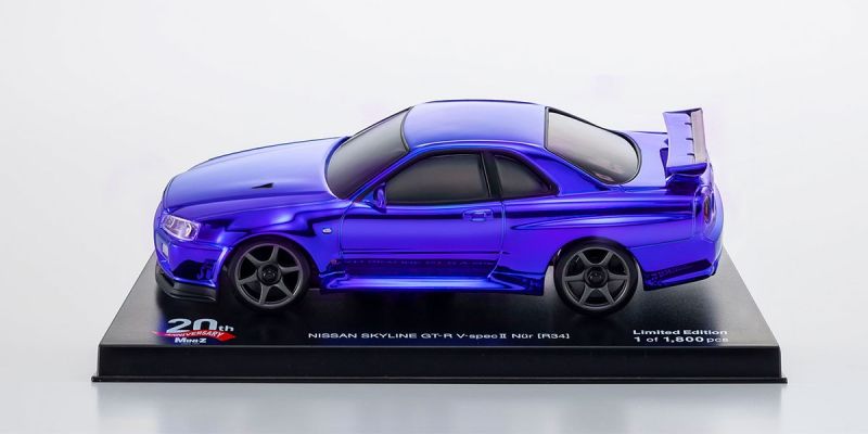 MINI-Z 20th Anniversary Auto scale collection for MINI-Z AWD MA-020 series MINI-Z AWD Sports NISSAN SKYLINE GT-R V･Spec Ⅱ Nur (R34) Chrome Blue Special Edition MINI-Z 20th Anniversary  MZP427CBL