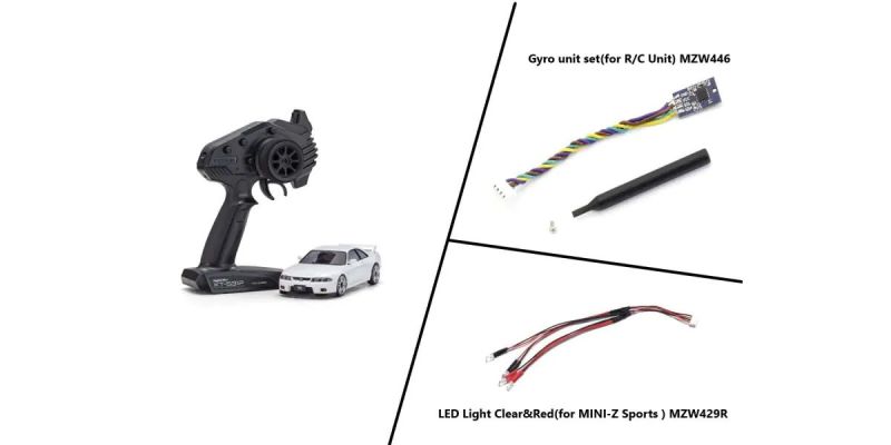 MINI-Z AWD NISSAN SKYLINE GT-R V.Spec (R33) with LED/Gyro unit White 32638WG