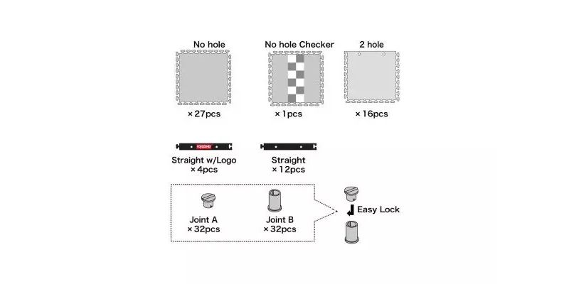 Mini-Z Carpet Track 50 Expansion Set (44pcs) 87212
