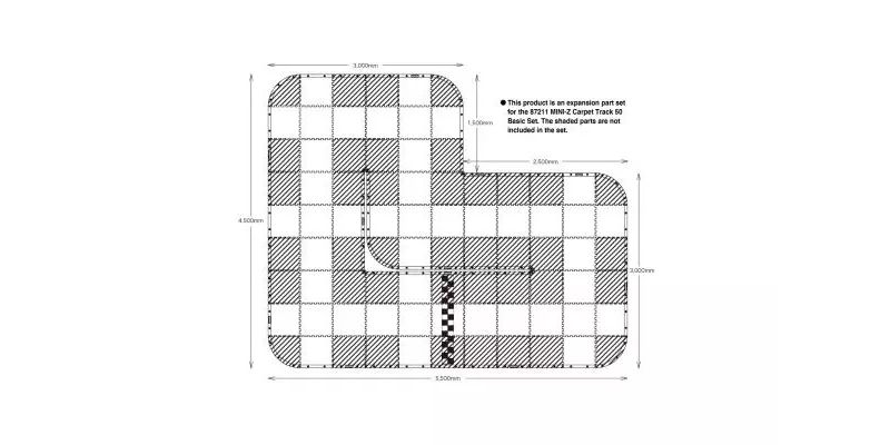 Mini-Z Carpet Track 50 Expansion Set (44pcs) 87212