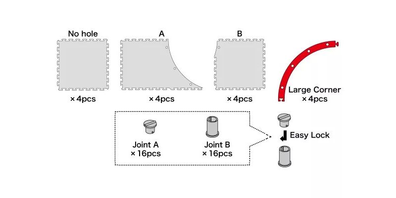 Mini-Z Carpet Track 50 Large Corner (12pcs) 87213