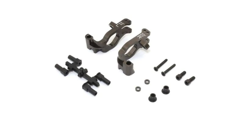 Aluminum Front Hub Carrier Set(L,R/22ﾟ/Gunmetallic/MP10) IFW629B