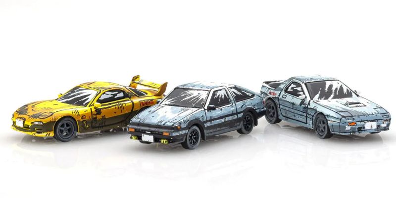 KYOSHO ORIGINAL 1/64scale Initial D Manga version (Toyota Sprinter Trueno AE86 /Mazda RX-7 FD3S/Mazda Savanna RX-7 FC3S) K07057AA