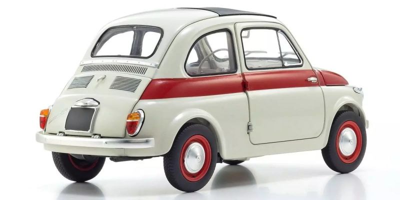 KYOSHO ORIGINAL 1/18scale Fiat NUOVA 500 Sport Light Gray/Red line 08966SLG