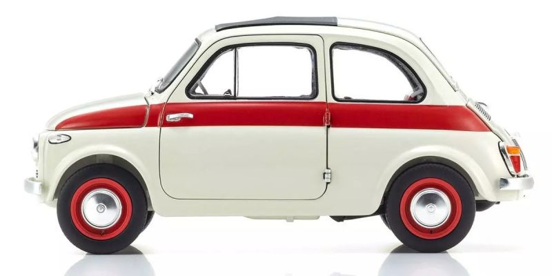 KYOSHO ORIGINAL 1/18scale Fiat NUOVA 500 Sport Light Gray/Red line 08966SLG