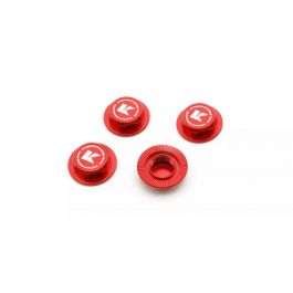 Wheel Nut (Red/4pcs/Flange Cap/Serration) IFW649R - KYOSHO RC