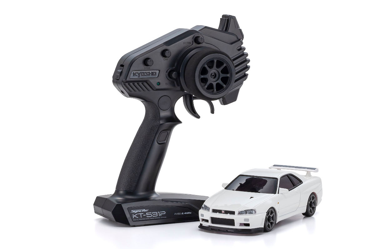 Kyosho MINI-Z AWD NISSAN SKYLINE GT-R R34 V.speIINür White ReadySet